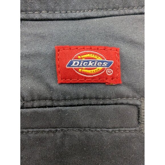 Dickies Skirt Womens 10 Black Twill Workwear Stretch Zip Pockets Back Vent Chino - Picture 10 of 13